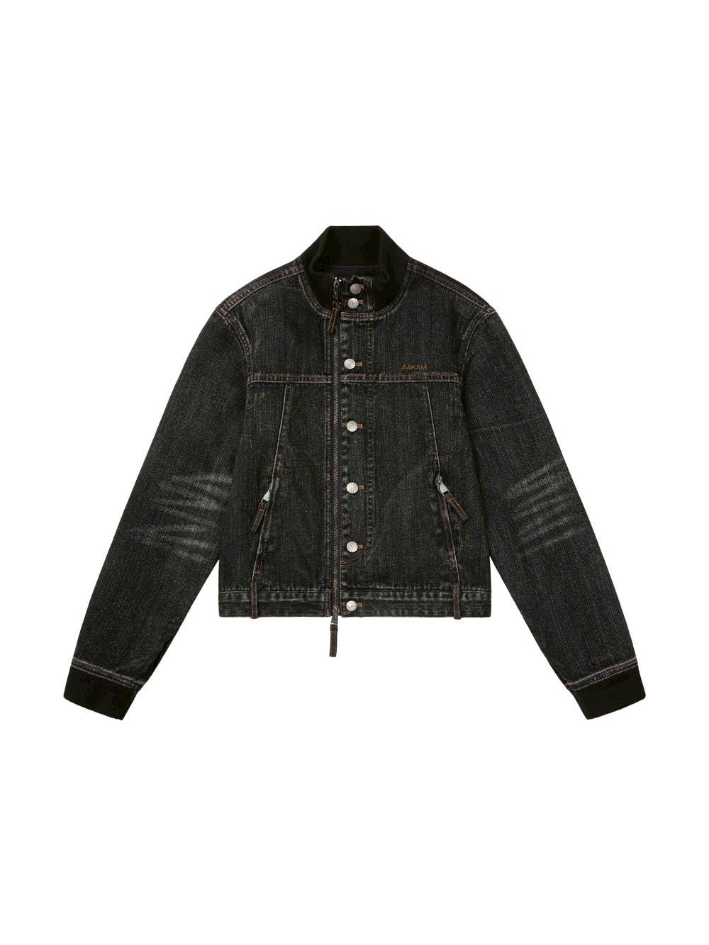 【AAKAM】Ribbed Denim Zip-Up jacket