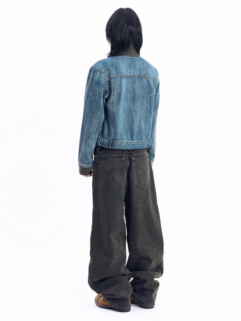 【AAKAM】Ribbed Denim Zip-Up jacket