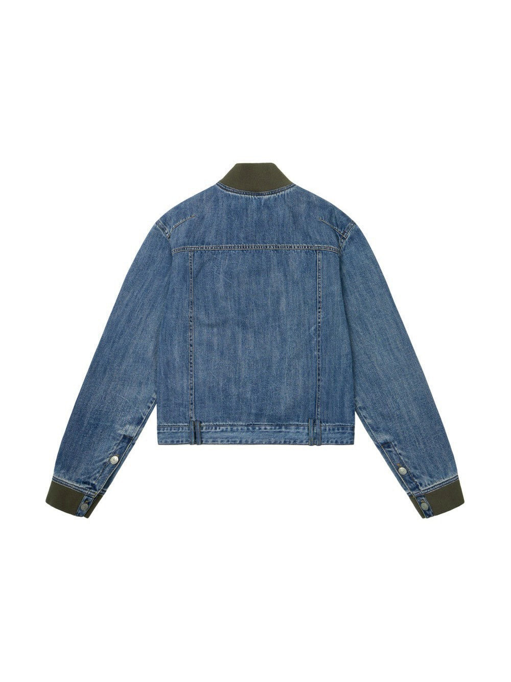 【AAKAM】Ribbed Denim Zip-Up jacket