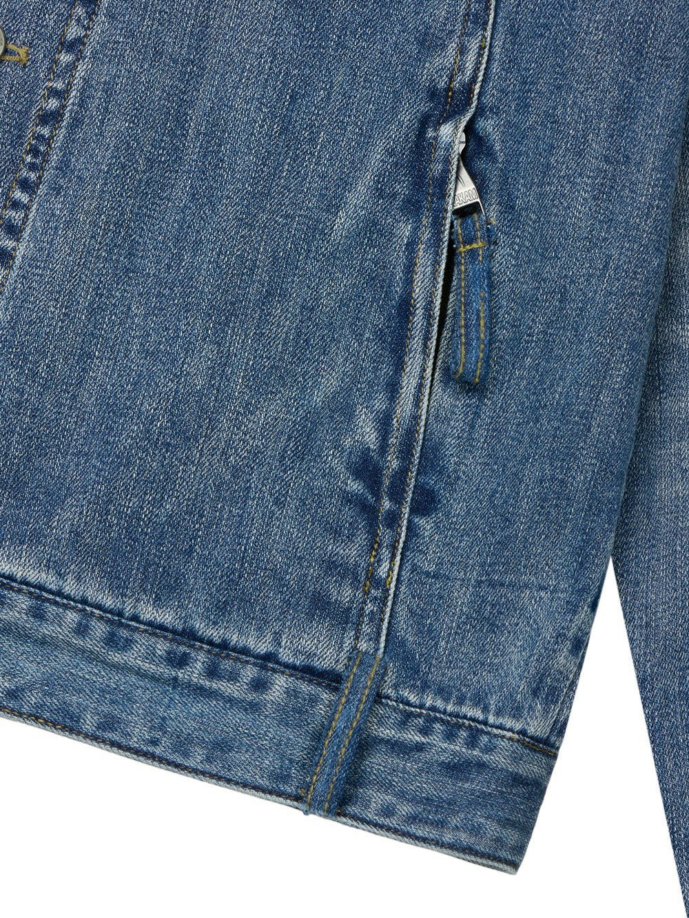 【AAKAM】Ribbed Denim Zip-Up jacket