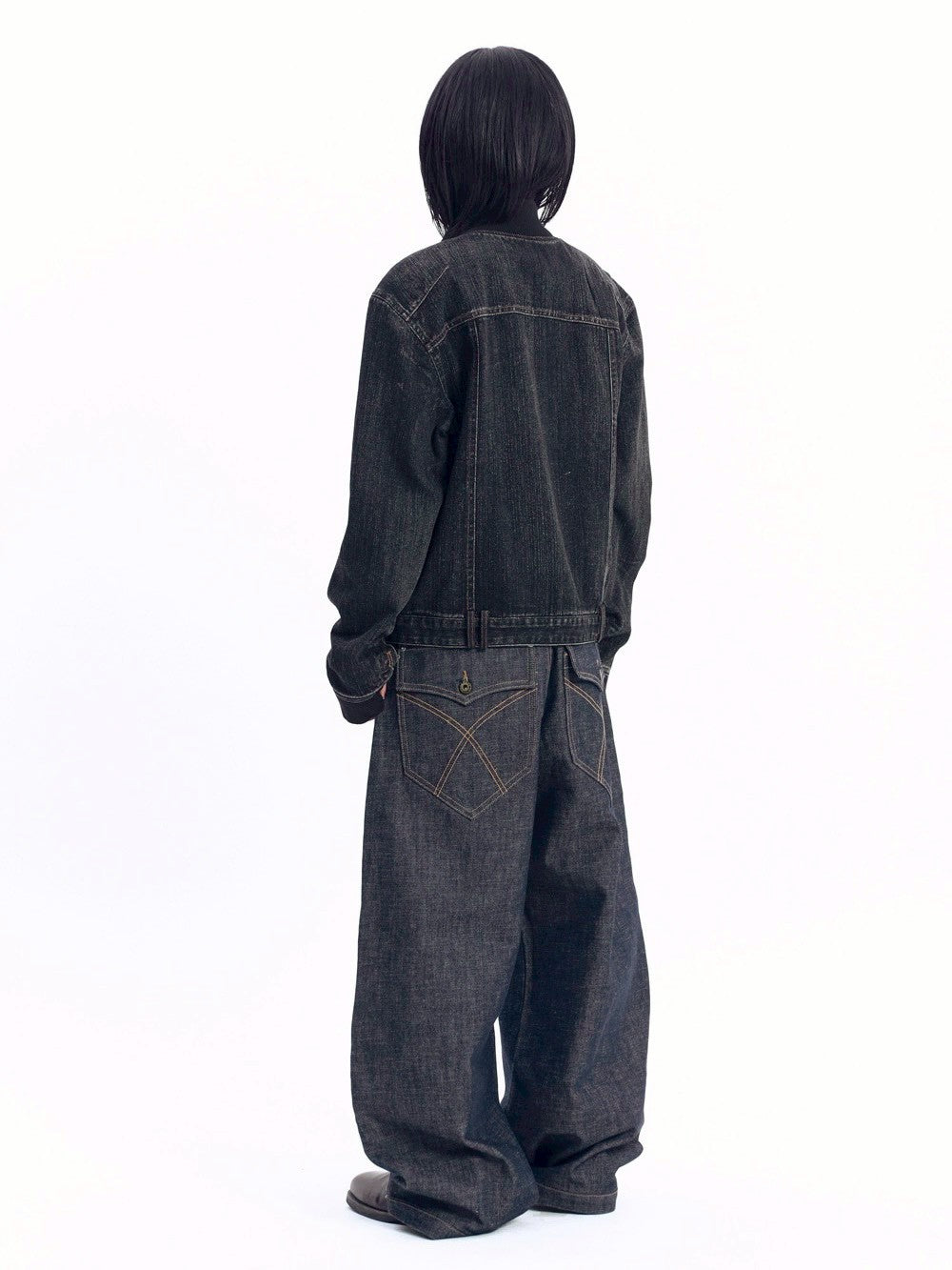 【AAKAM】Ribbed Denim Zip-Up jacket