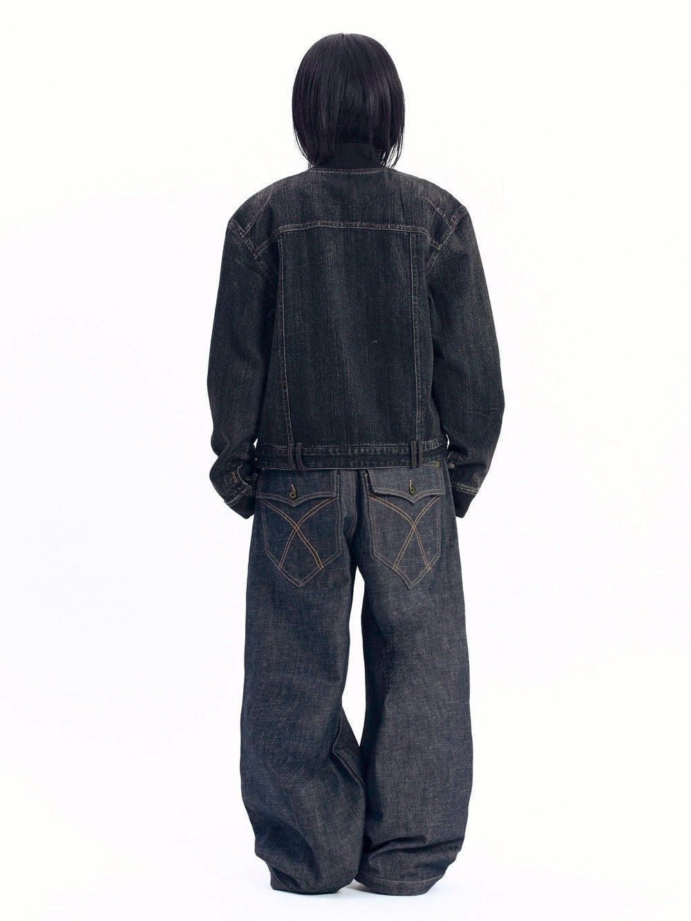 【AAKAM】Ribbed Denim Zip-Up jacket
