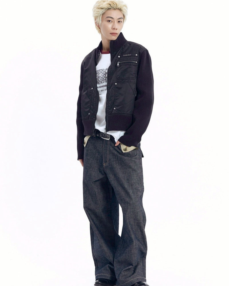 【AAKAM】Knitted Nylon Jacket