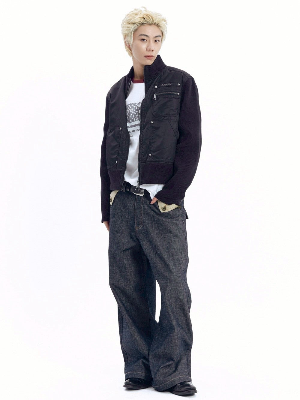 【AAKAM】Knitted Nylon Jacket