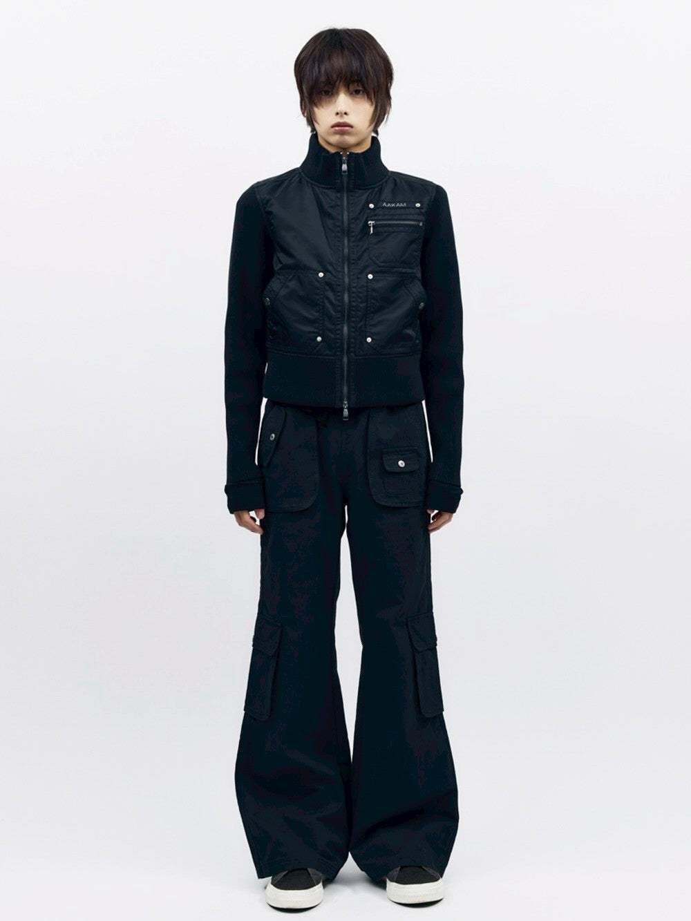 【AAKAM】Knitted Nylon Jacket