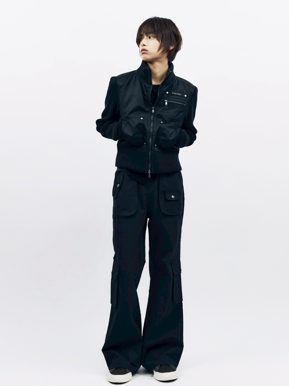 【AAKAM】Knitted Nylon Jacket