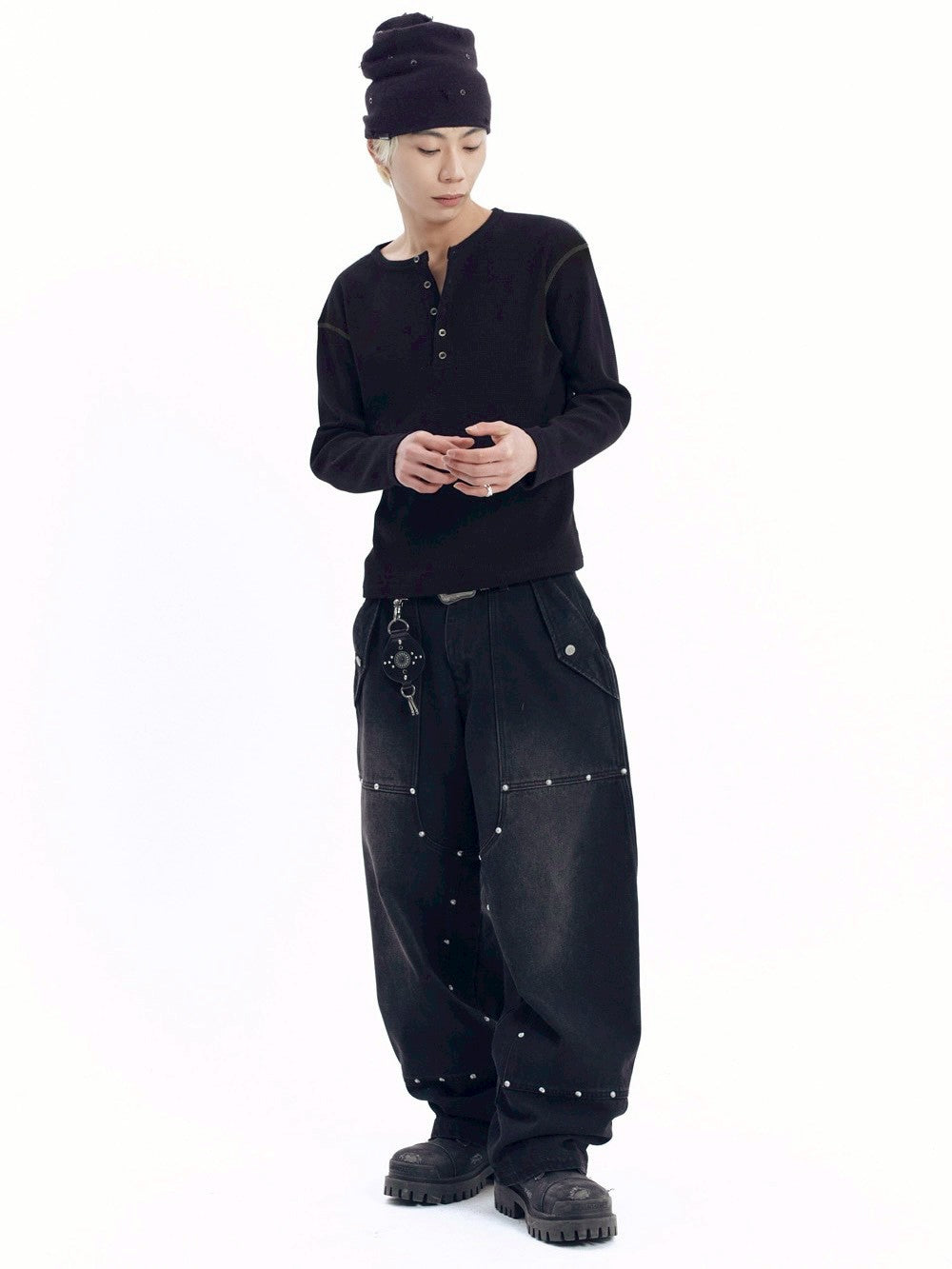 【AAKAM】Steve Double Knee Denim Pants