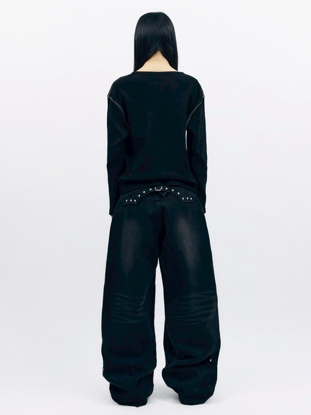 【AAKAM】Steve Double Knee Denim Pants