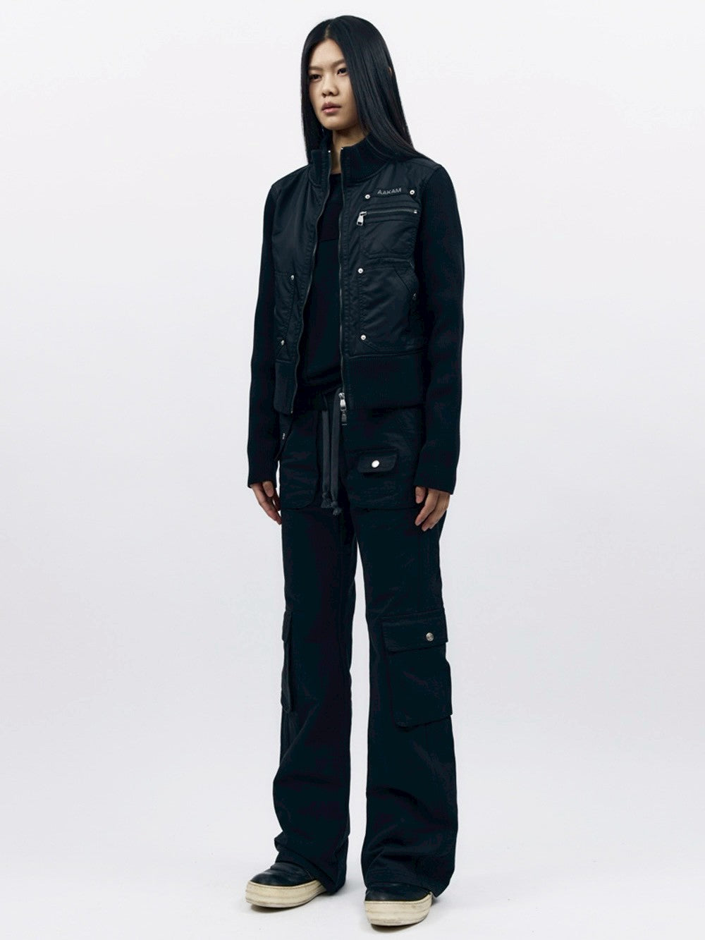 【AAKAM】Knitted Nylon Jacket