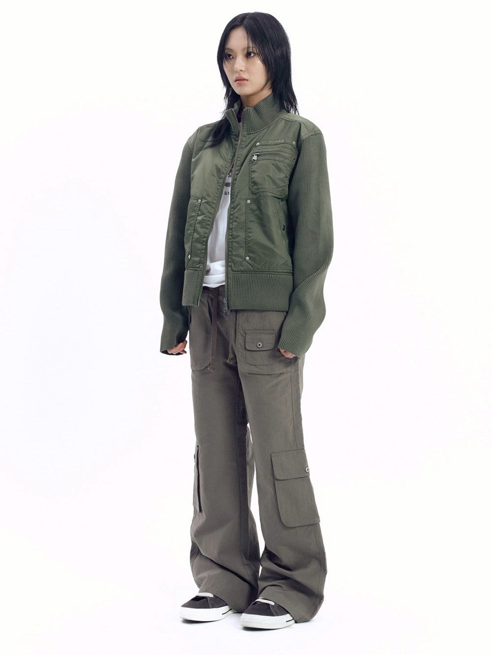 【AAKAM】Knitted Nylon Jacket