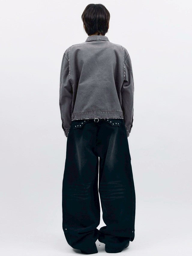 【AAKAM】Steve Double Knee Denim Pants
