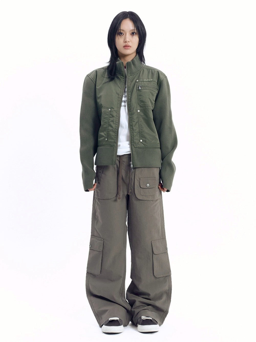 【AAKAM】Knitted Nylon Jacket