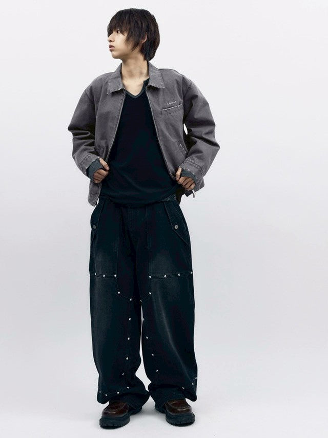 【AAKAM】Steve Double Knee Denim Pants