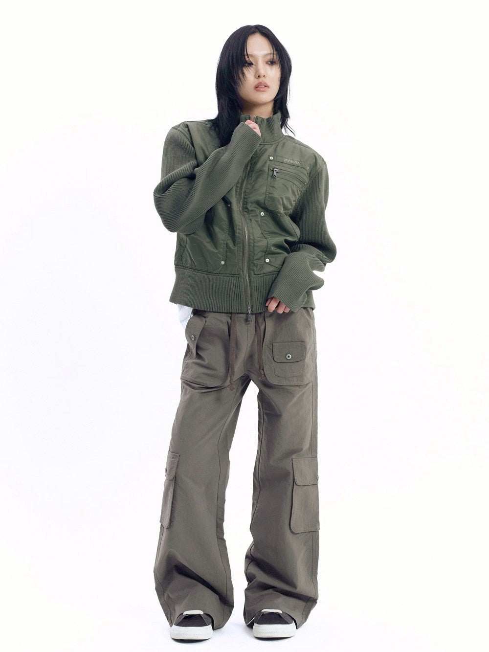 【AAKAM】Knitted Nylon Jacket