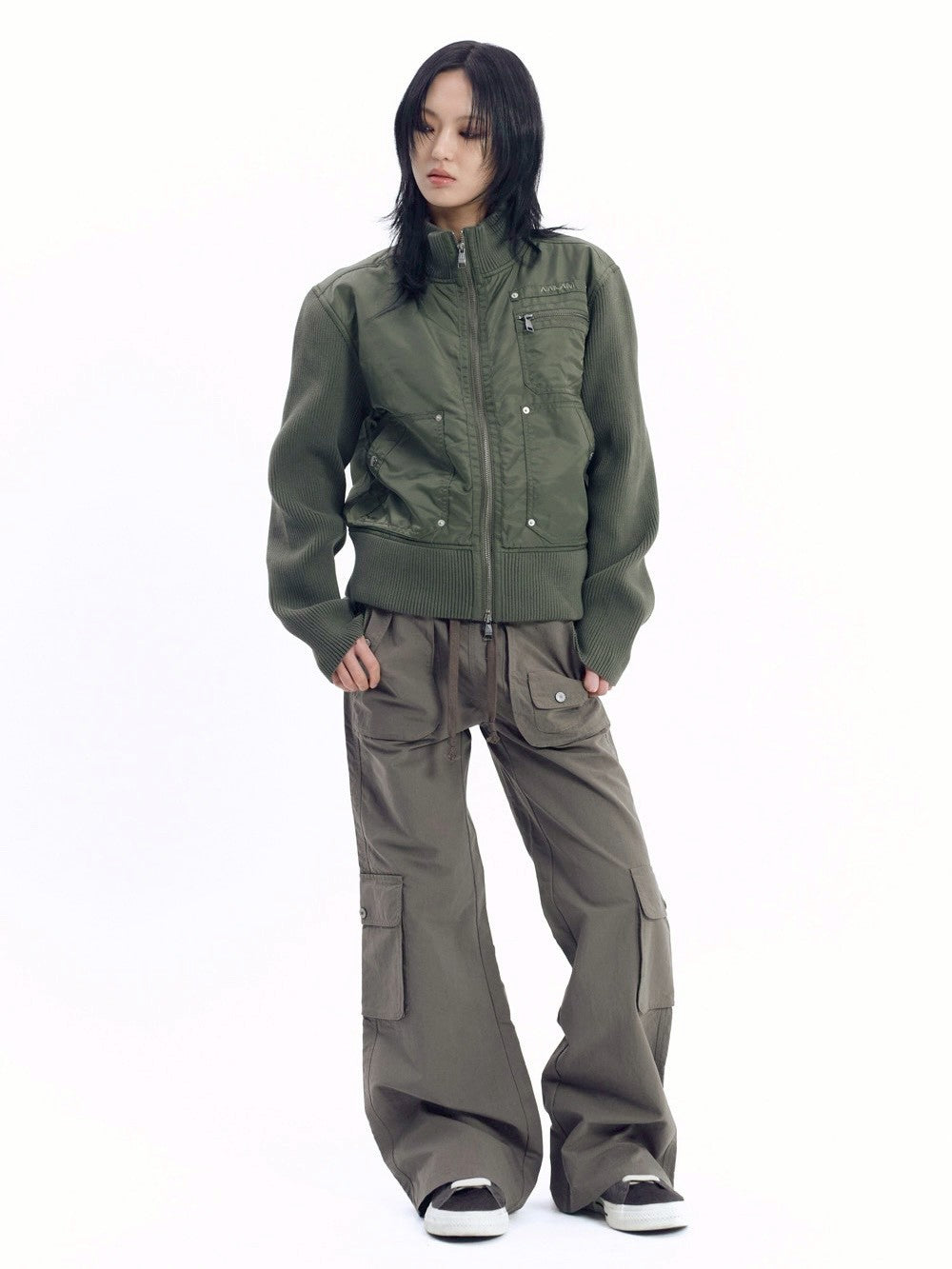 【AAKAM】Knitted Nylon Jacket