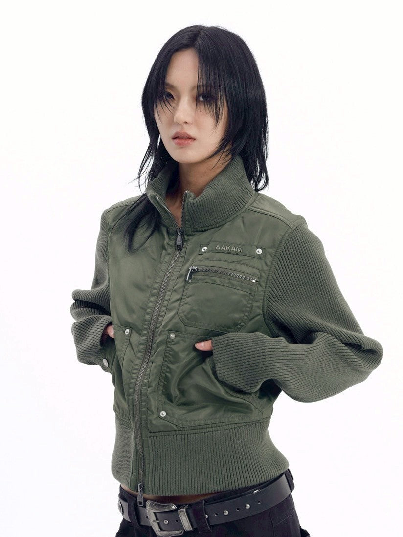 【AAKAM】Knitted Nylon Jacket