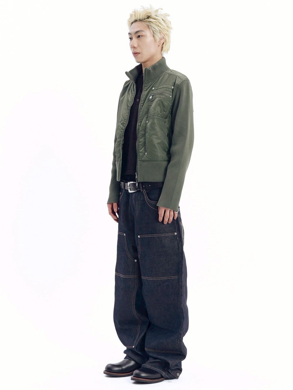 【AAKAM】Knitted Nylon Jacket