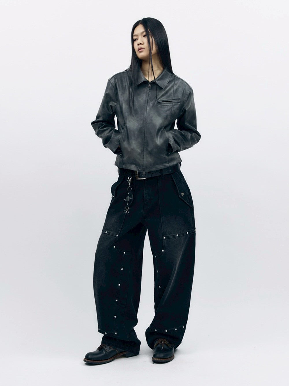 【AAKAM】Steve Double Knee Denim Pants