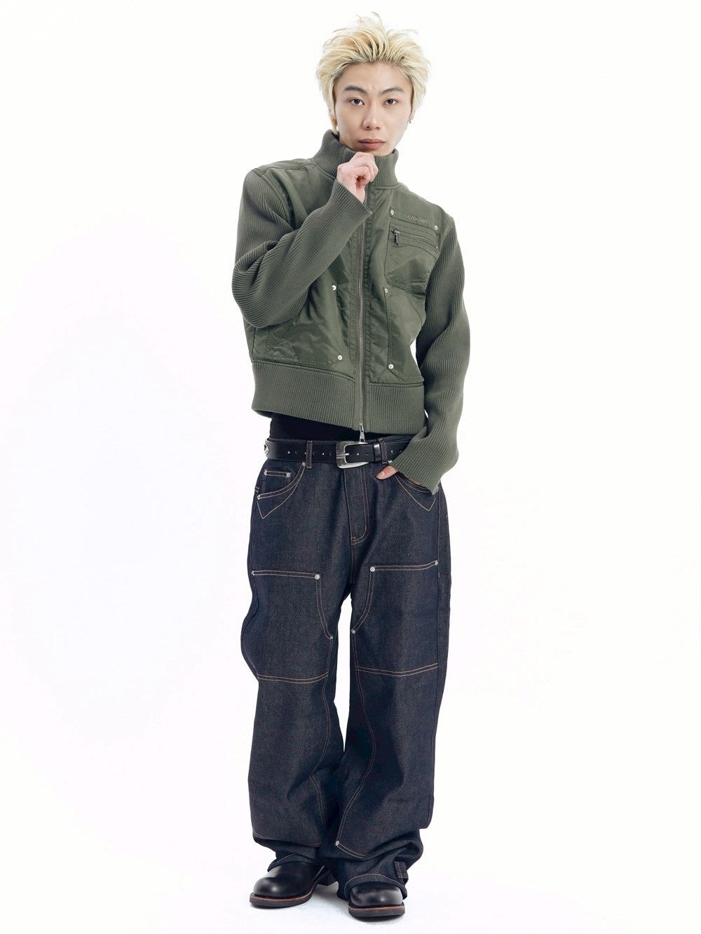 【AAKAM】Knitted Nylon Jacket