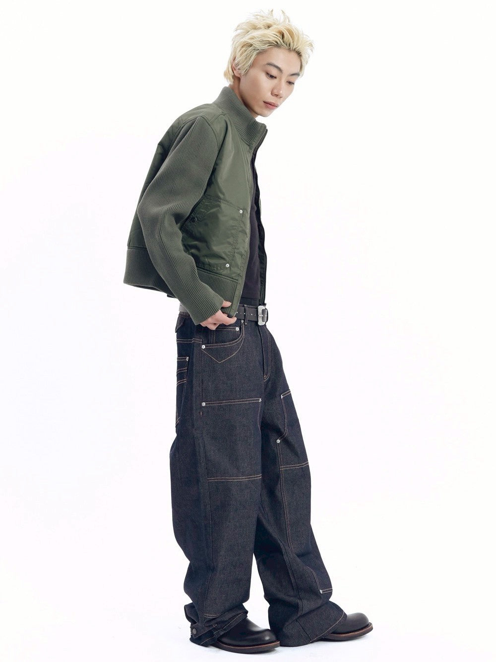 【AAKAM】Knitted Nylon Jacket