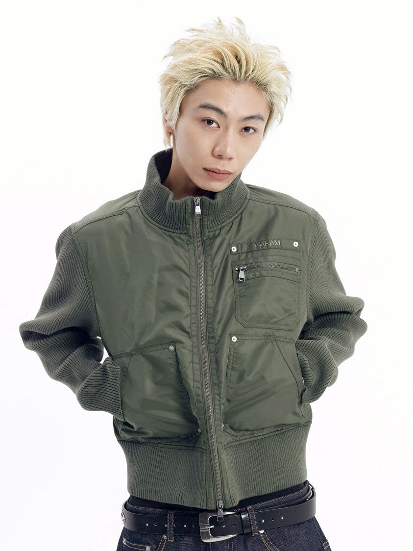 【AAKAM】Knitted Nylon Jacket