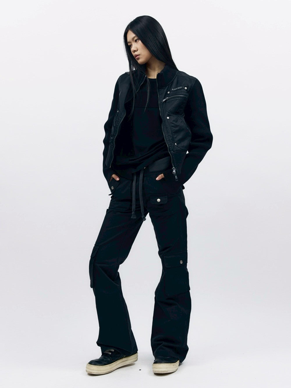 【AAKAM】Knitted Nylon Jacket