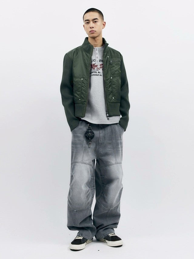 【AAKAM】Knitted Nylon Jacket