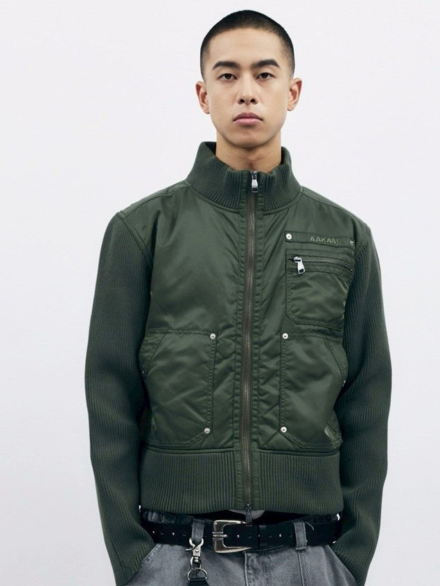【AAKAM】Knitted Nylon Jacket
