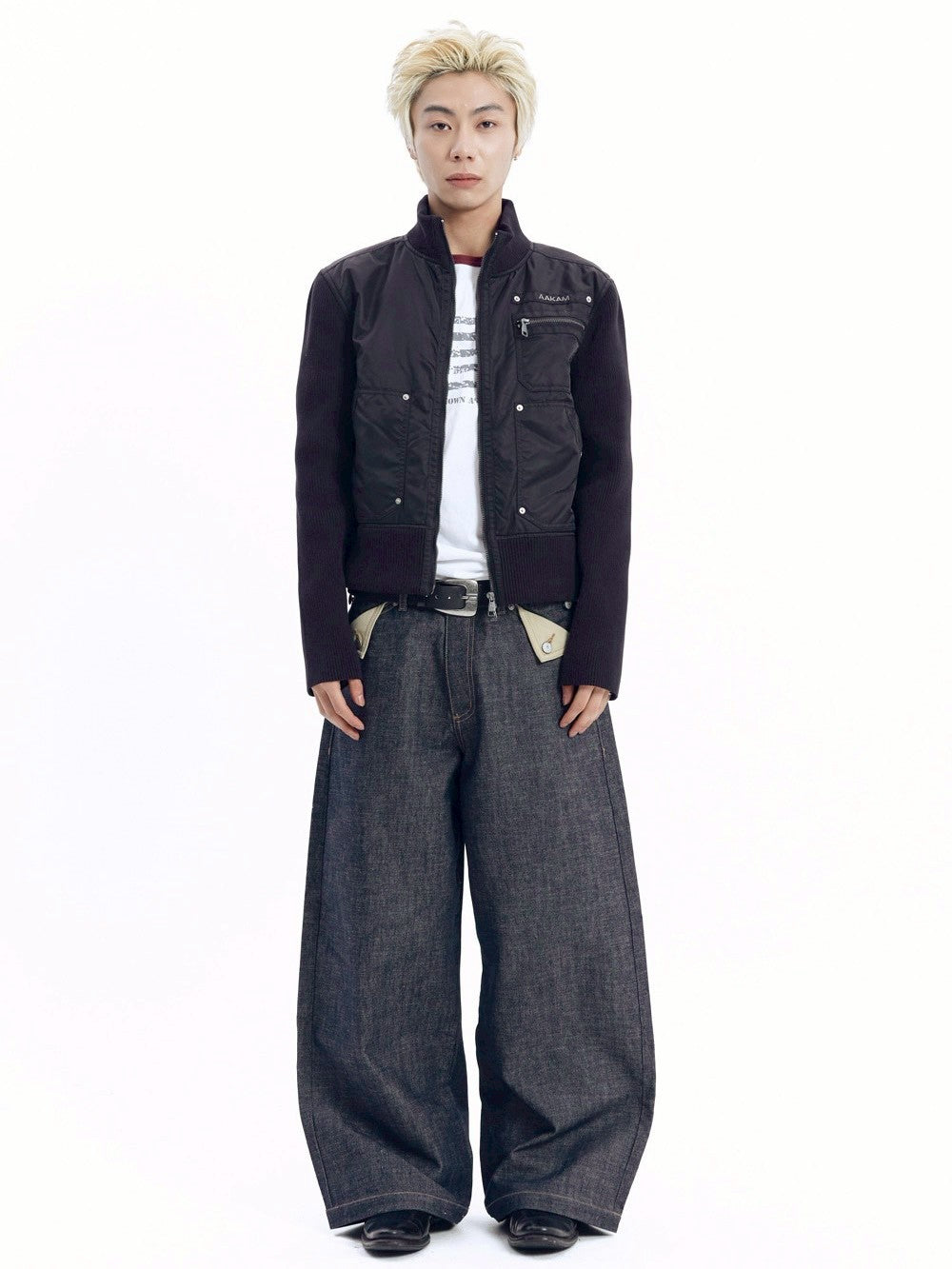 【AAKAM】Knitted Nylon Jacket