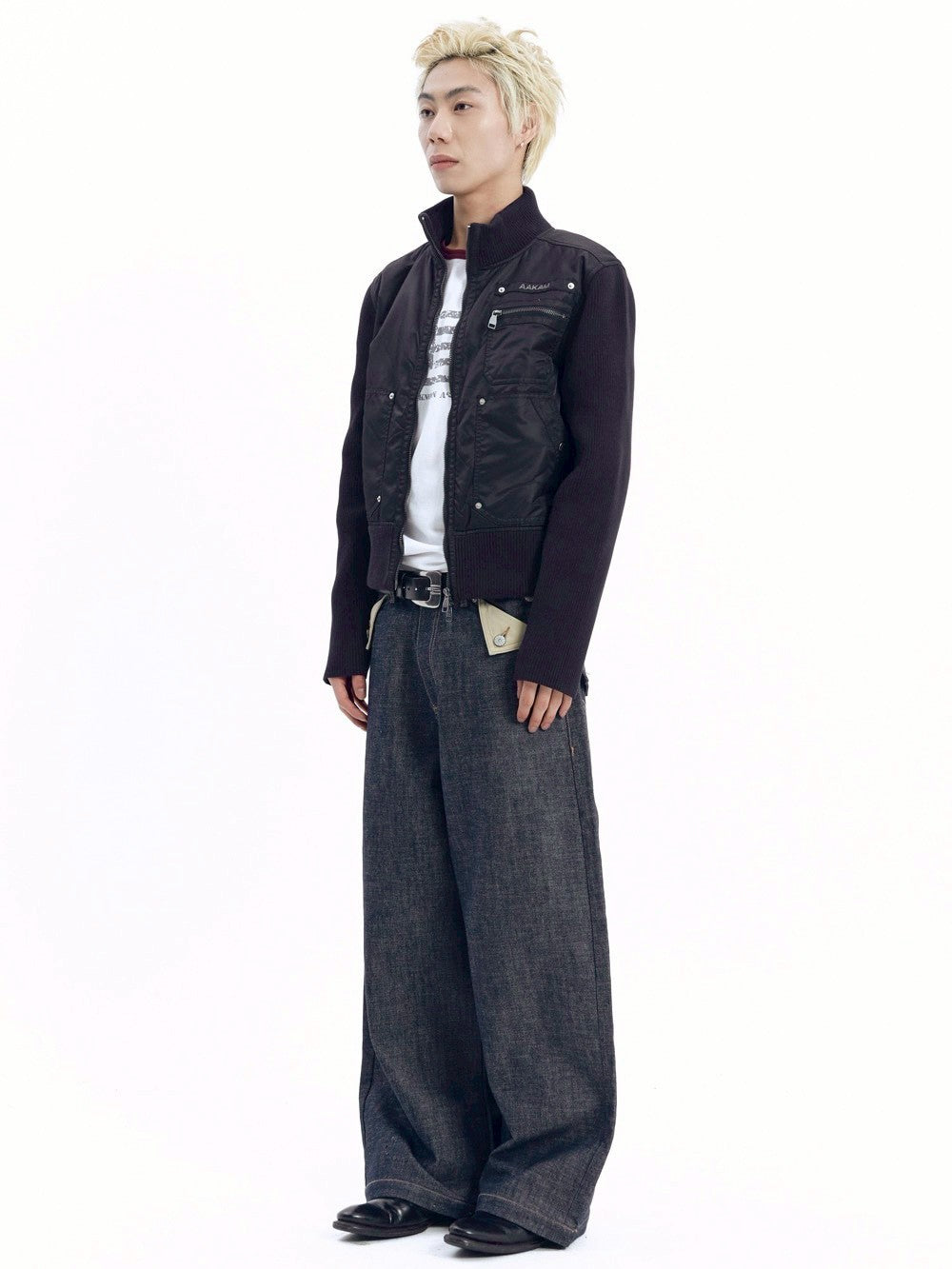 【AAKAM】Knitted Nylon Jacket