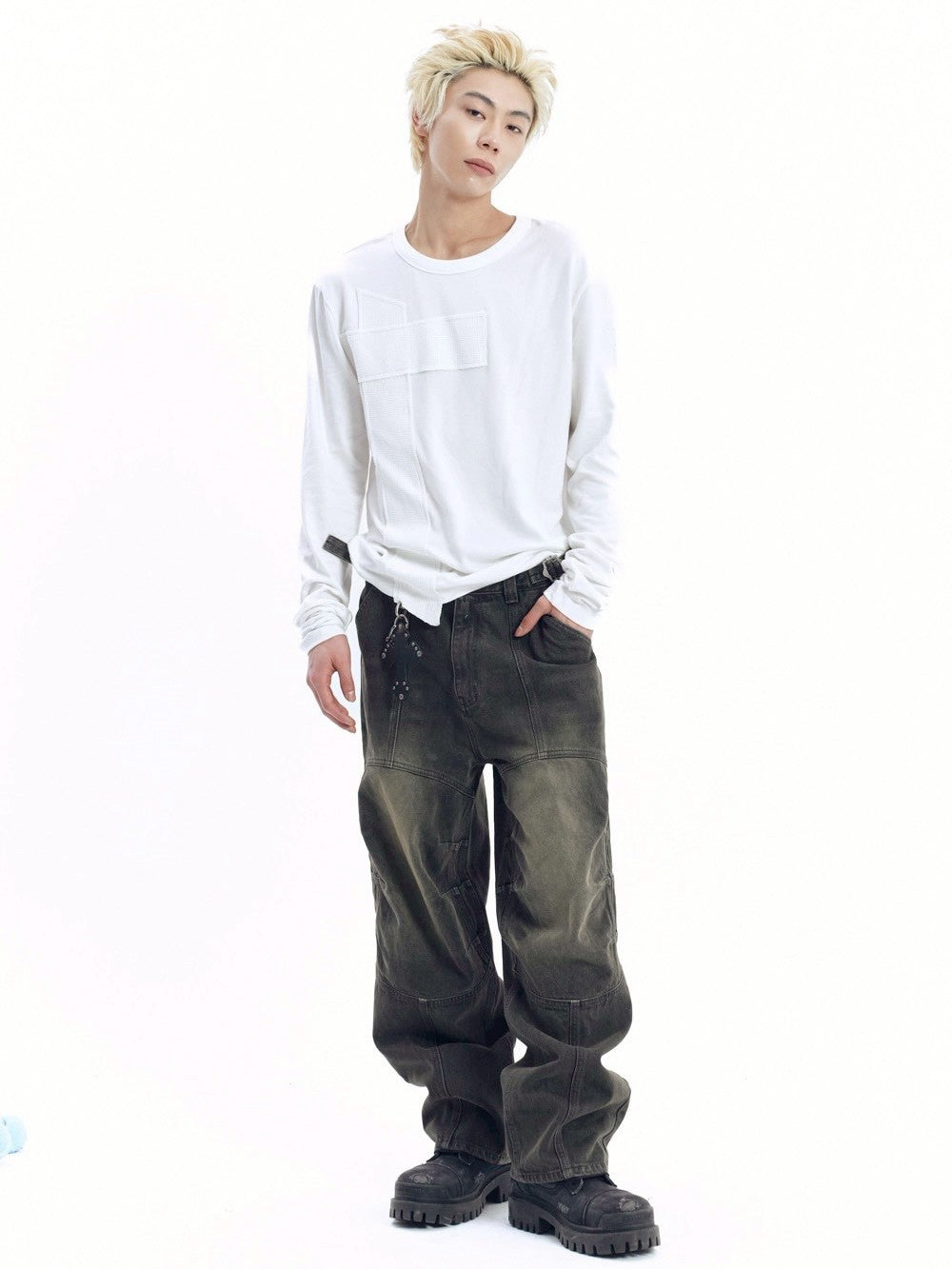 【AAKAM】Cross Patch Long Sleeve