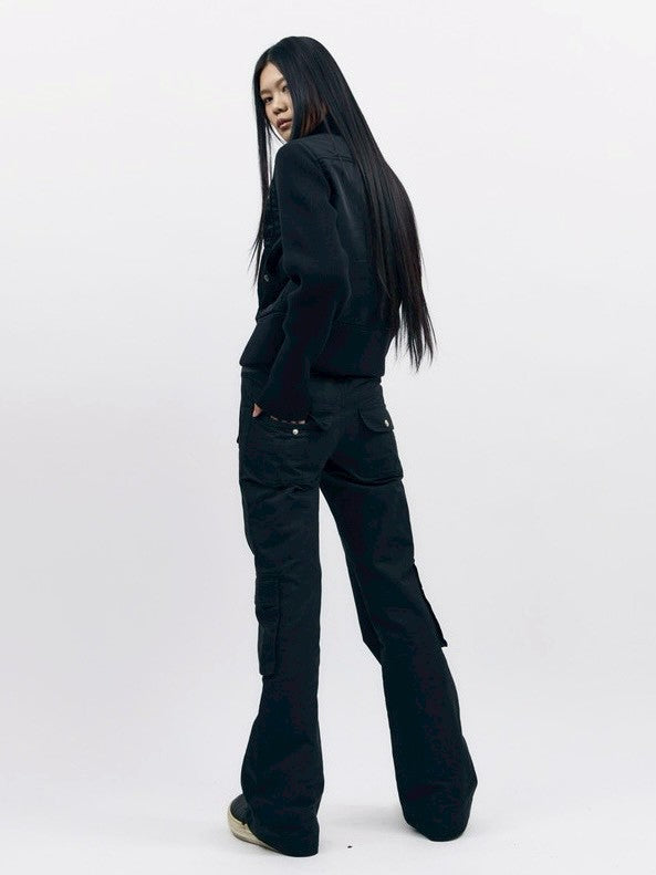 【AAKAM】Flare Cargo Pocket Pants