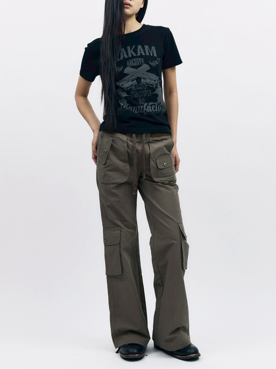【AAKAM】Flare Cargo Pocket Pants