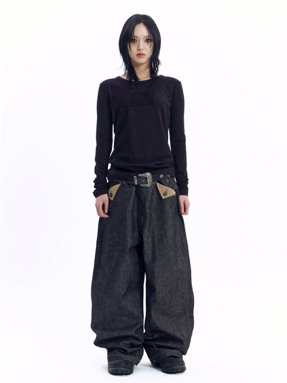 【AAKAM】Cross Patch Long Sleeve