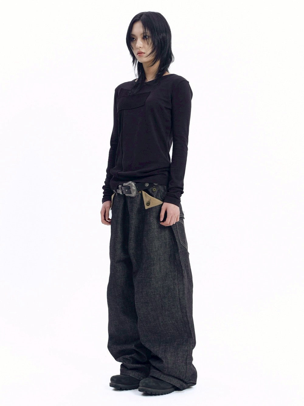 【AAKAM】Cross Patch Long Sleeve