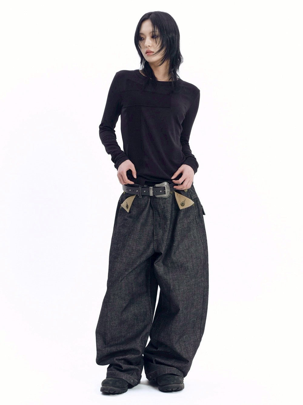 【AAKAM】Cross Patch Long Sleeve