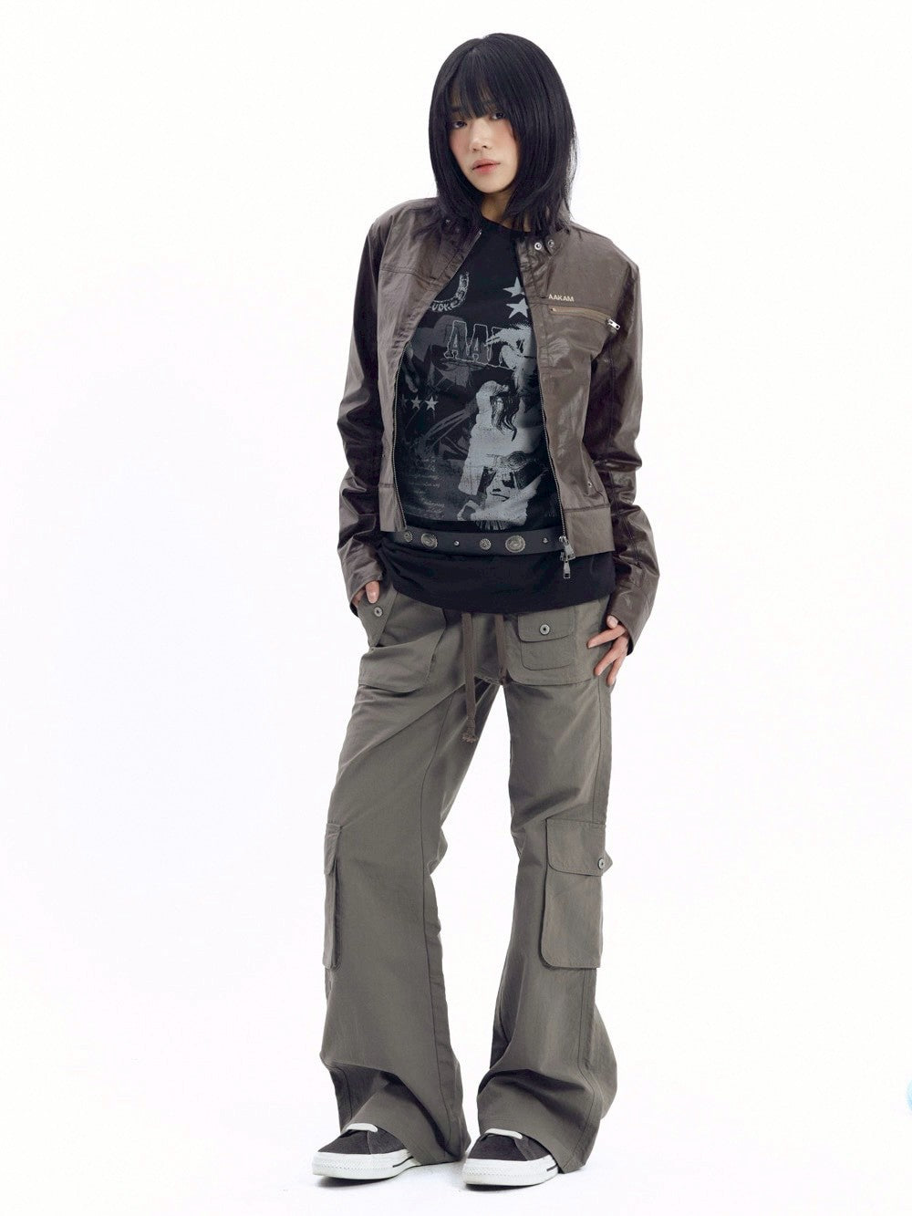 【AAKAM】Flare Cargo Pocket Pants