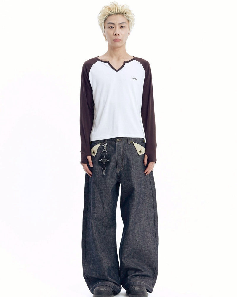 【AAKAM】Slit Raglan Long Sleeve