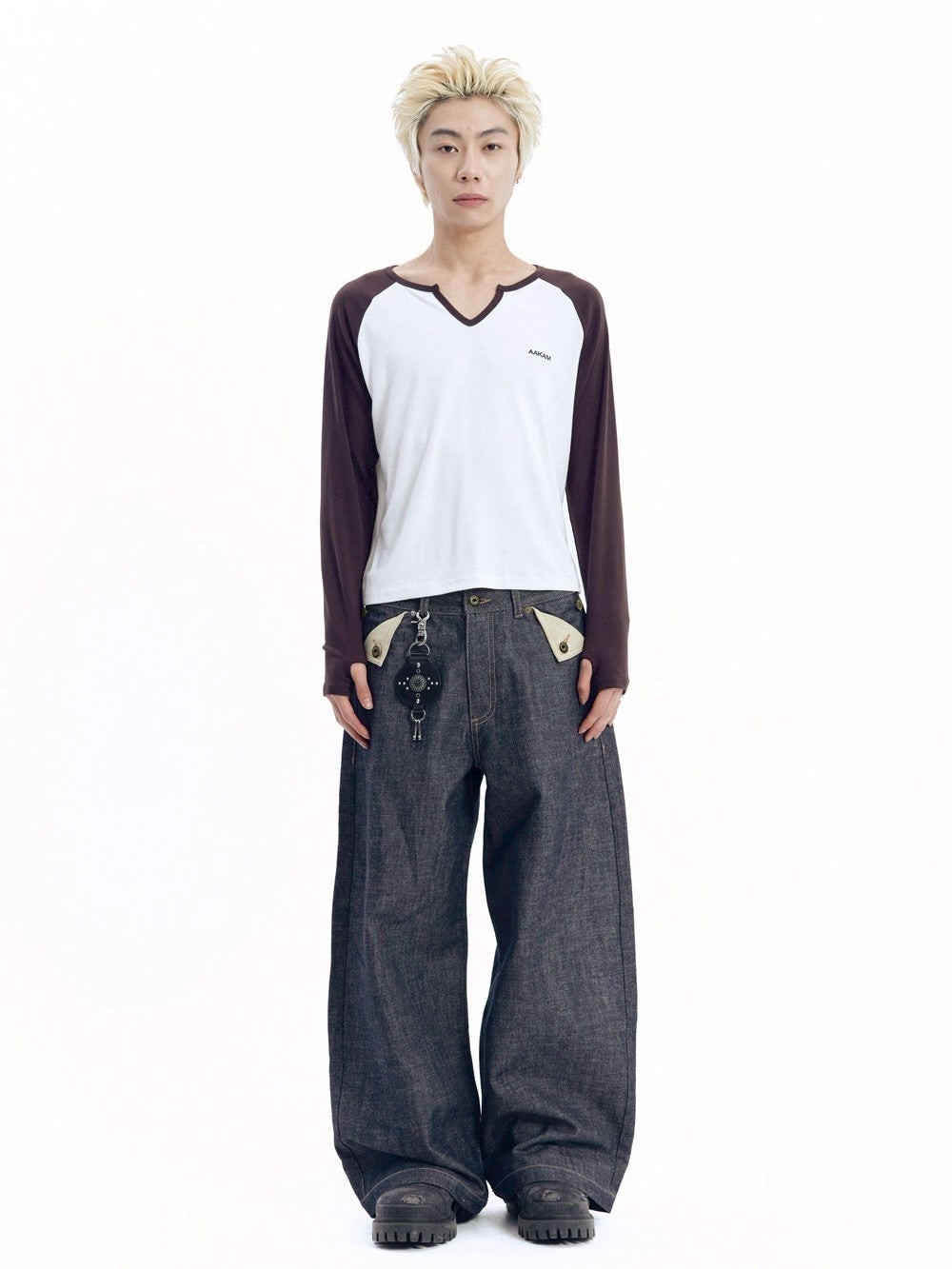 【AAKAM】Slit Raglan Long Sleeve