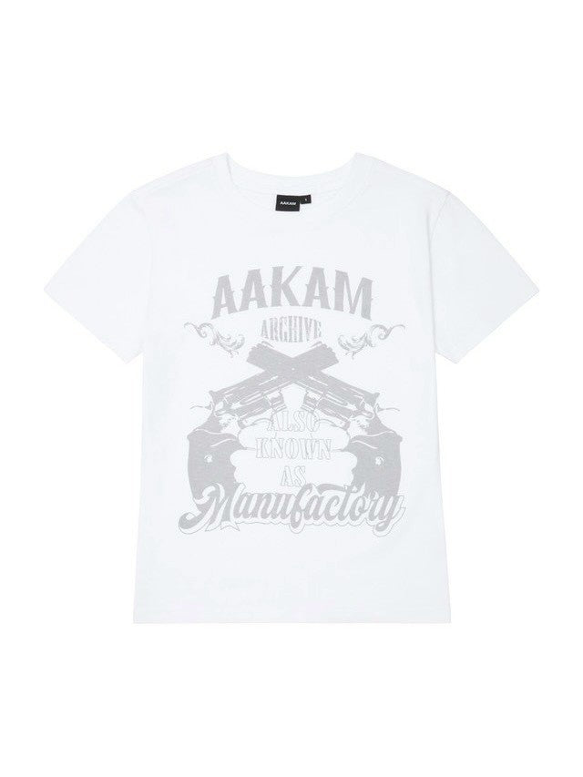 【AAKAM】Gun Lettering Half Top