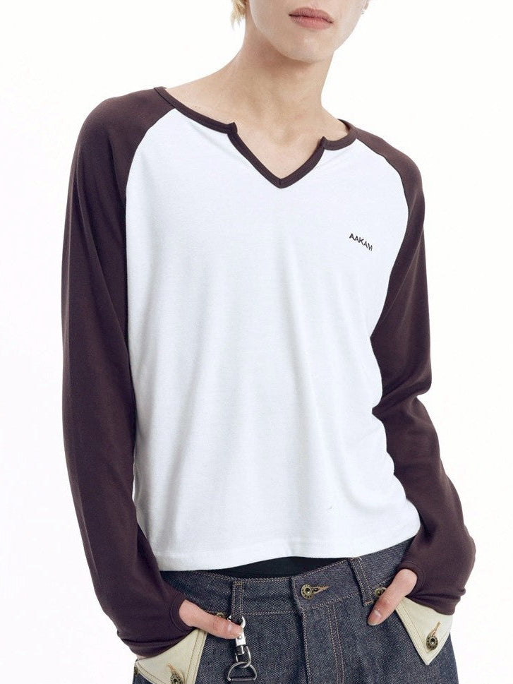 【AAKAM】Slit Raglan Long Sleeve