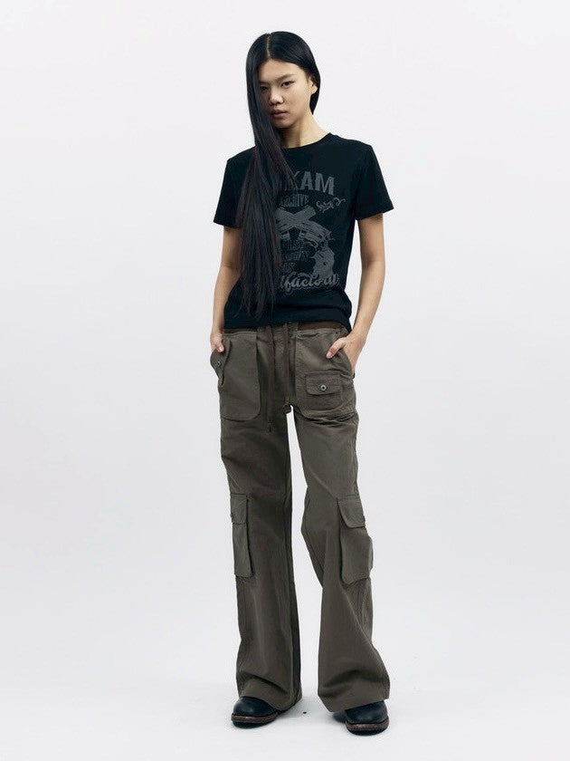 【AAKAM】Flare Cargo Pocket Pants