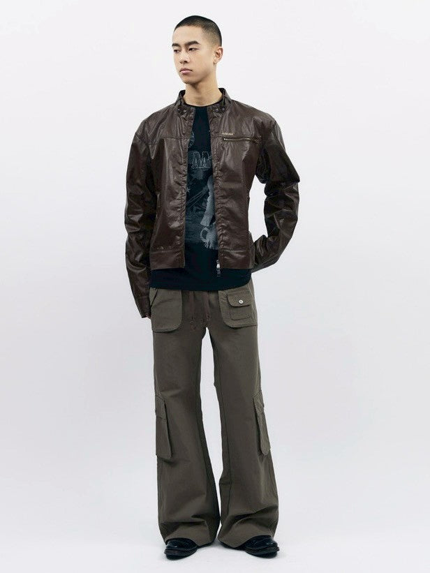 【AAKAM】Flare Cargo Pocket Pants