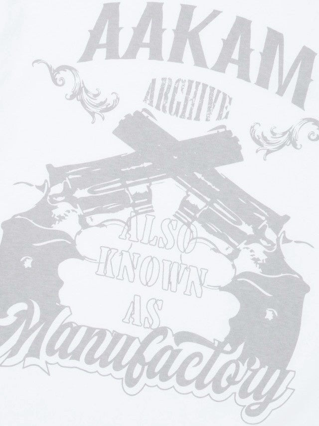 【AAKAM】Gun Lettering Half Top