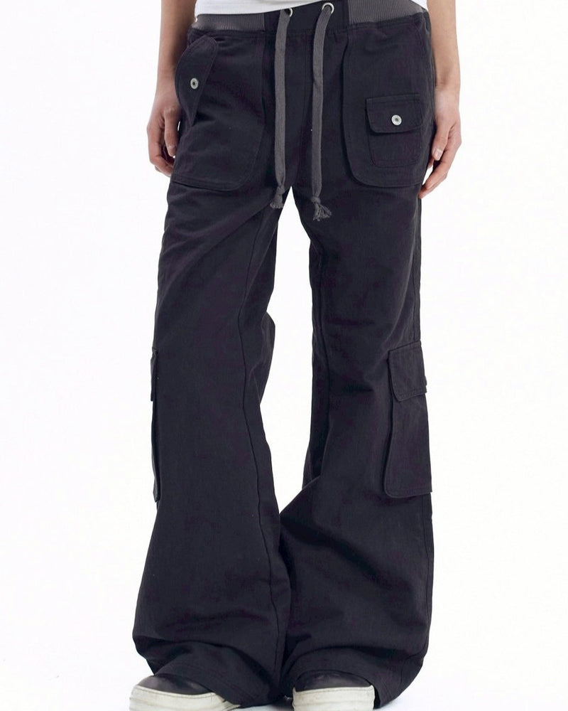 【AAKAM】Flare Cargo Pocket Pants