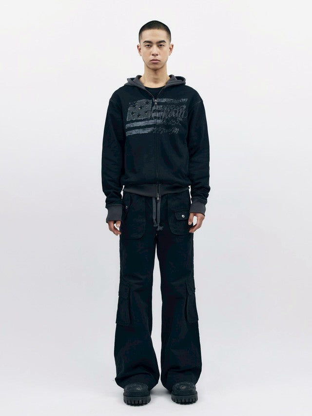 【AAKAM】Flare Cargo Pocket Pants