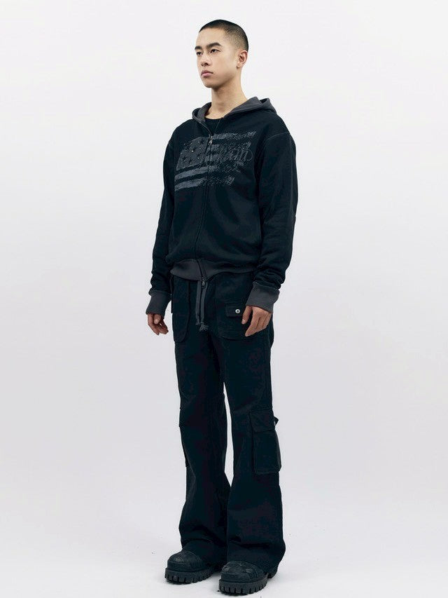 【AAKAM】Flare Cargo Pocket Pants