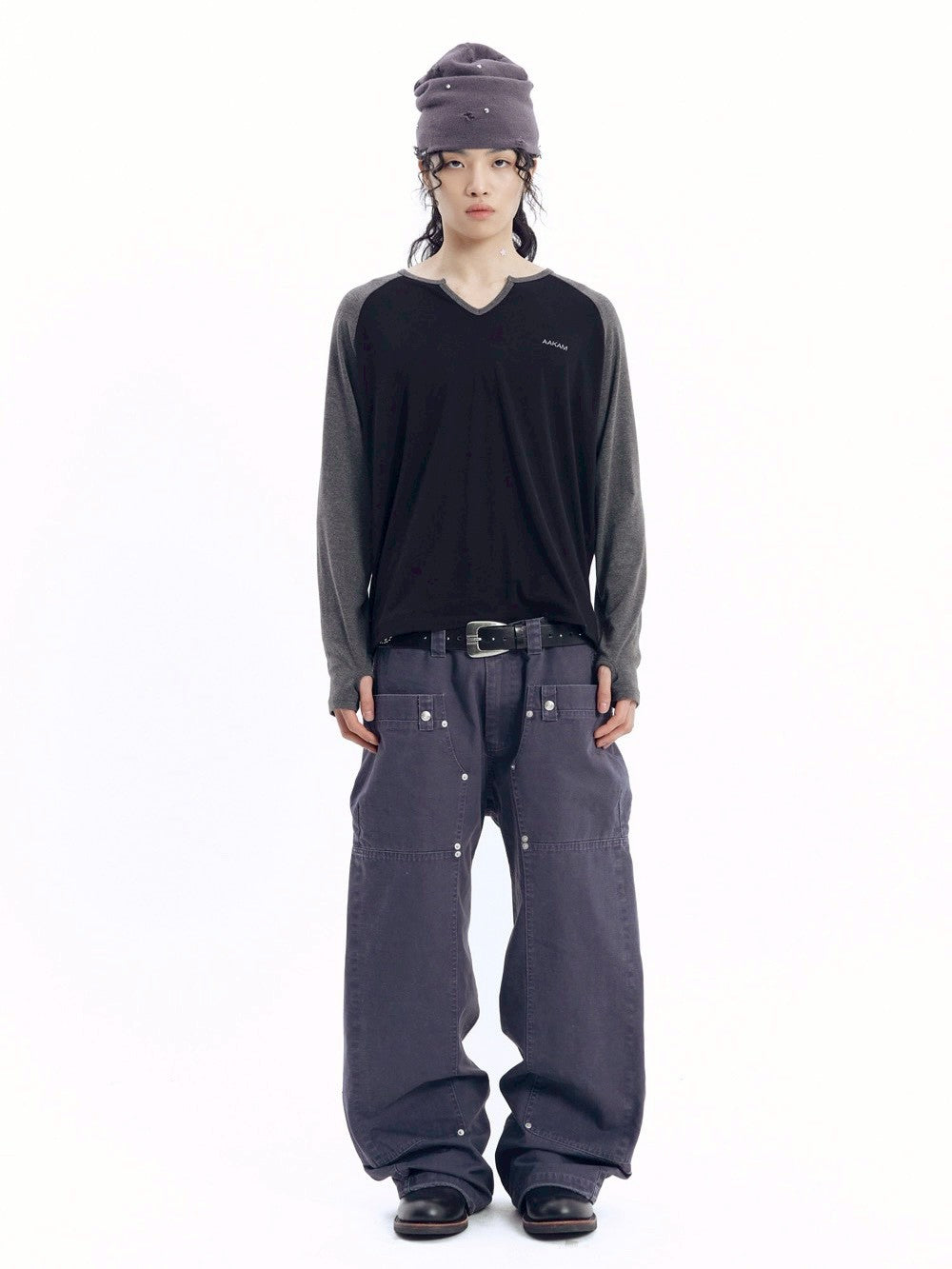 【AAKAM】Slit Raglan Long Sleeve