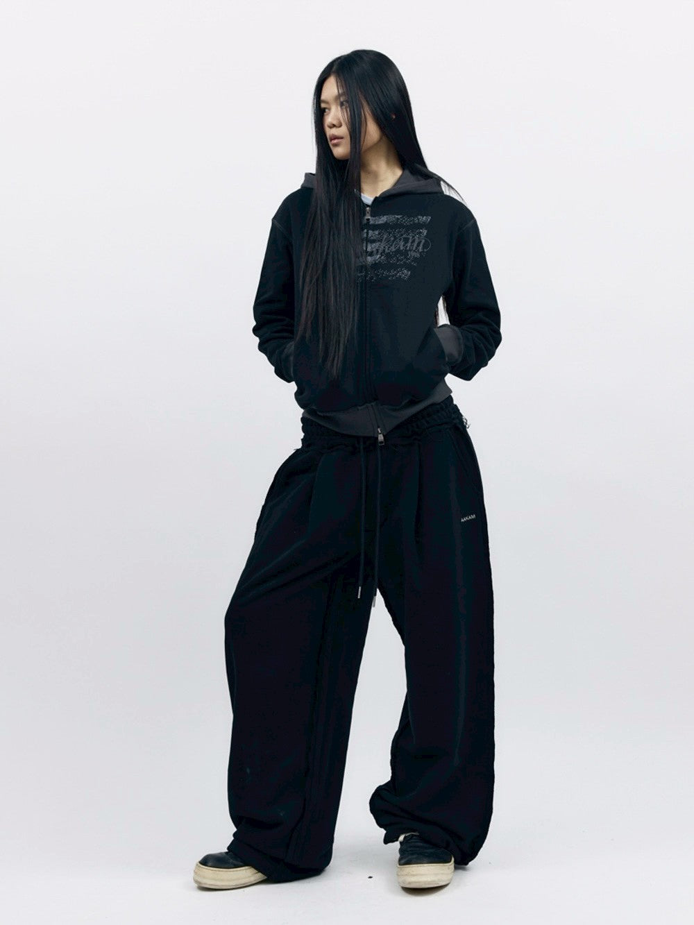【AAKAM】Star-Spangled Zip-Up hoodie