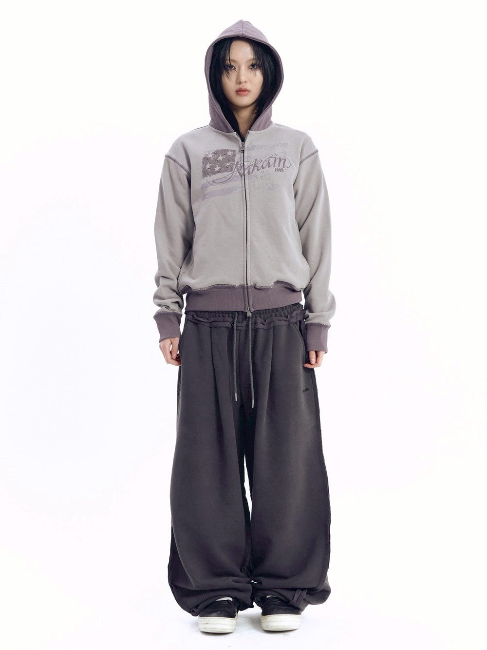 【AAKAM】Star-Spangled Zip-Up hoodie